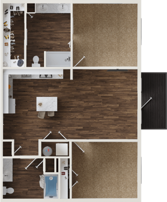 a floor plan of a two bedroom apartment at The BroadVue