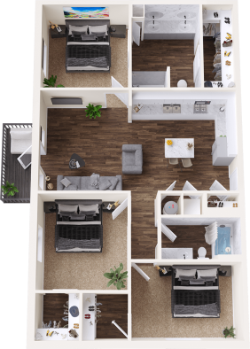 a floor plan of a two bedroom apartment at The BroadVue