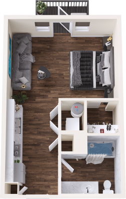 a floor plan of a two bedroom apartment at The BroadVue