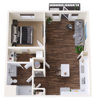 a floor plan of a two bedroom apartment at The BroadVue