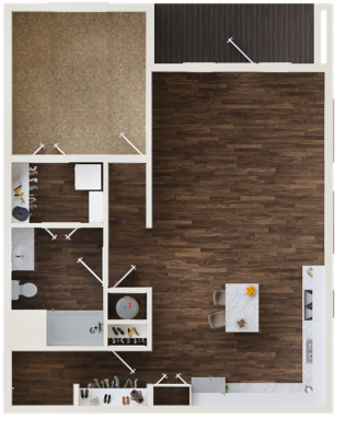 a floor plan of a two bedroom apartment at The BroadVue