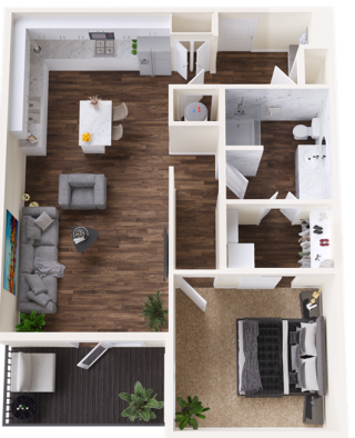 a floor plan of a two bedroom apartment at The BroadVue