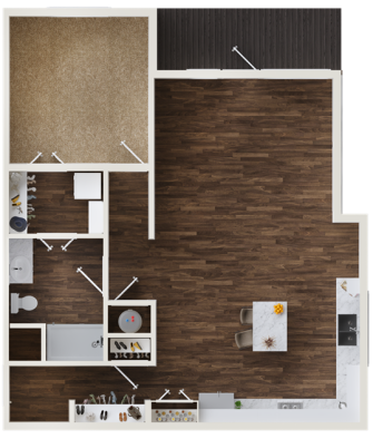 a floor plan of a two bedroom apartment at The BroadVue