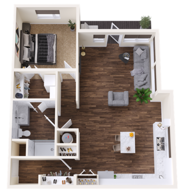 a floor plan of a two bedroom apartment at The BroadVue